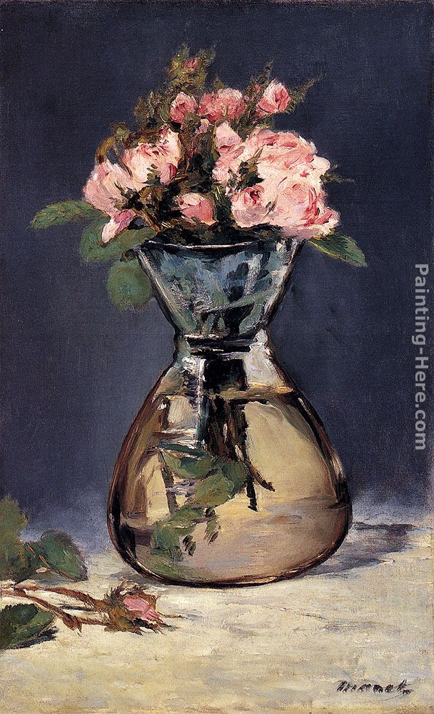 Moss Roses In A Vase painting - Eduard Manet Moss Roses In A Vase art painting
